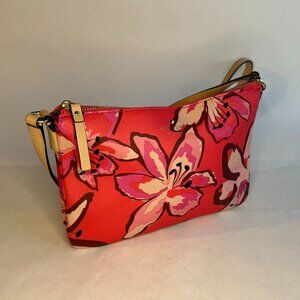 Kate Spade Bags | Kate Spade Red/Cream Flower Themed Clasp Top Tote